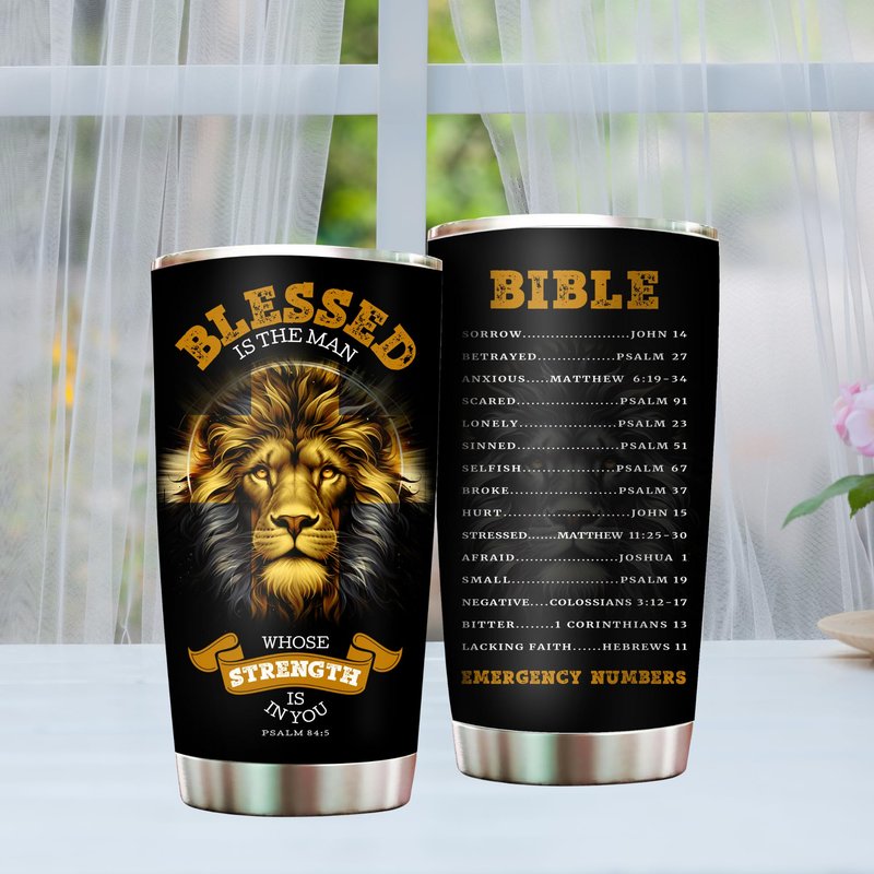 Fathers Day Christian Gifts for Men, Dad, Pastor - Christian Tumbler for Men for Baptism, Birthday, Christmas - Faith Religious Pastor Appreciation Gifts - Spiritual Jesus Bible Verse Cup Tumbler 20oz
