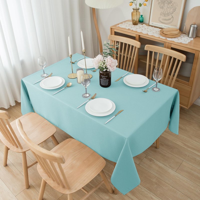 Biscaynebay Tablecloth for Rectangle Tables-60x108 Inch Aqua Blue Outdoor Picnic Table Cover-Rectangular Folding Table Cloths Water Resistant for Kitchen Camping Dining Room Patio Banquet Party