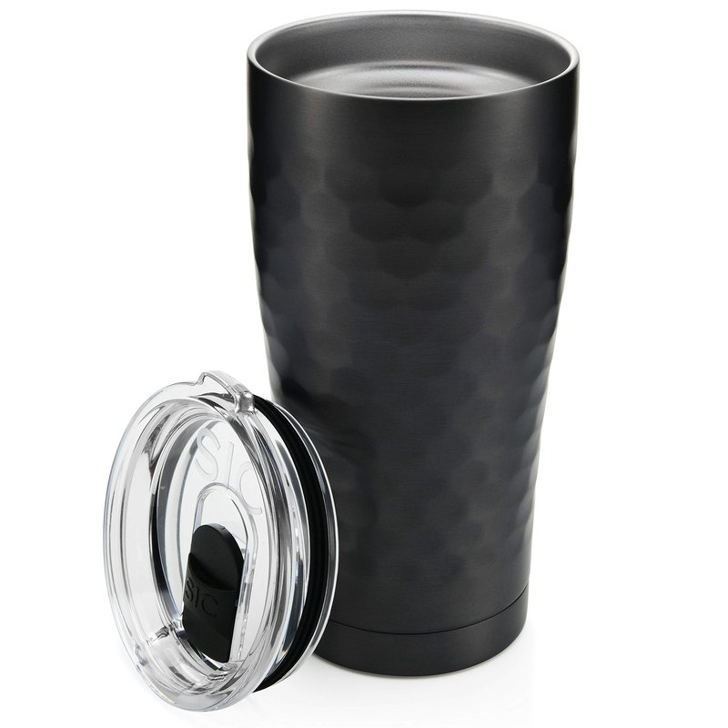 Seriously Ice Cold SIC 20 Oz. Double Wall Vacuum Insulated 18/8 Stainless Steel Travel Tumbler Mug | Powder Coated with Splash Proof BPA Free Lid | Coffee, Tea, Wine, and Cocktails (Hammered Gunmetal)