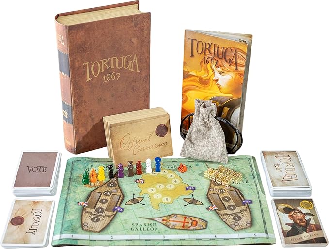 Facade Games Tortuga 1667 Deluxe Edition Board Game Treasure Plunder Game of Cards Strategy Deceit and Luck for 2-9 Players