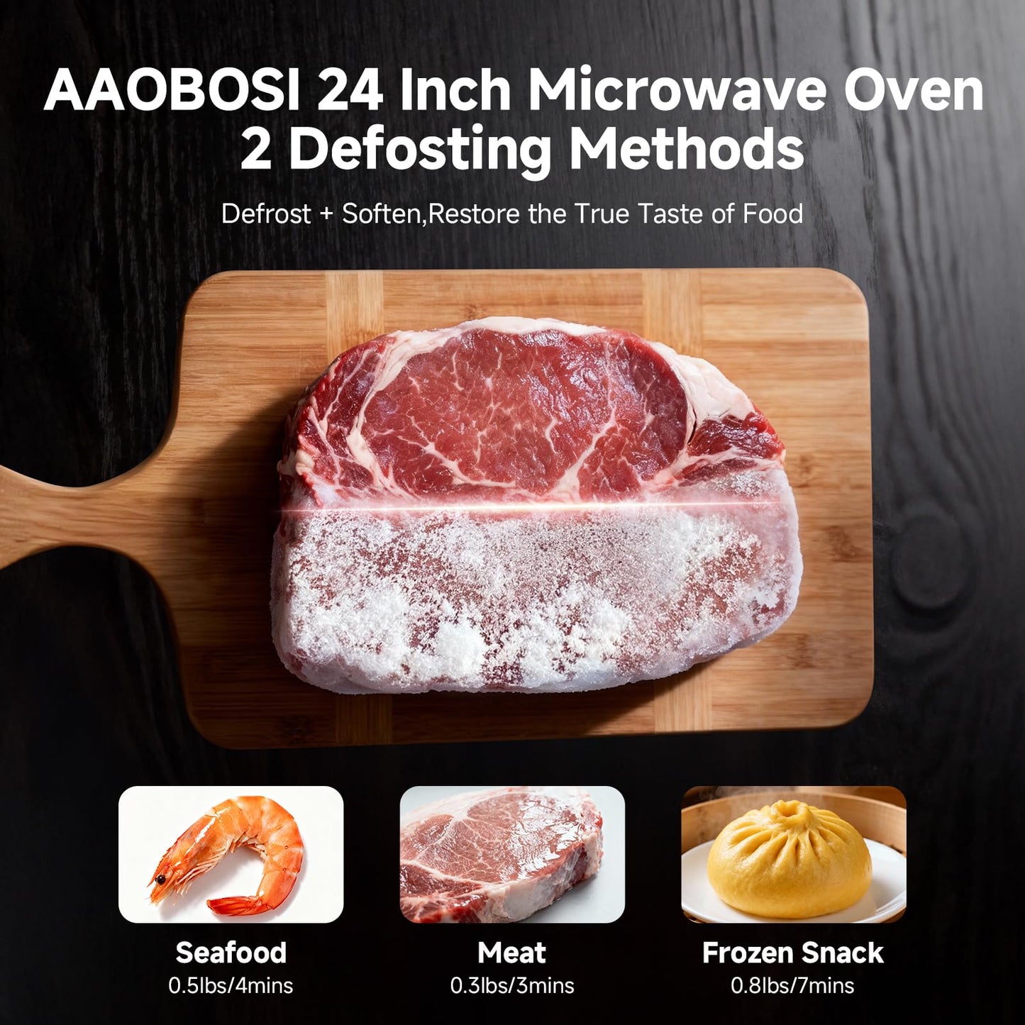 AAOBOSI 24 Inch Built in Microwave Oven,1.6 Cu.Ft Wall Microwave Convection Ovens Air Fryer Combos, 1000Watt Power Sensor&Auto Cook, 10 Cooking Modes, Drop Down Door,Stainless Steel