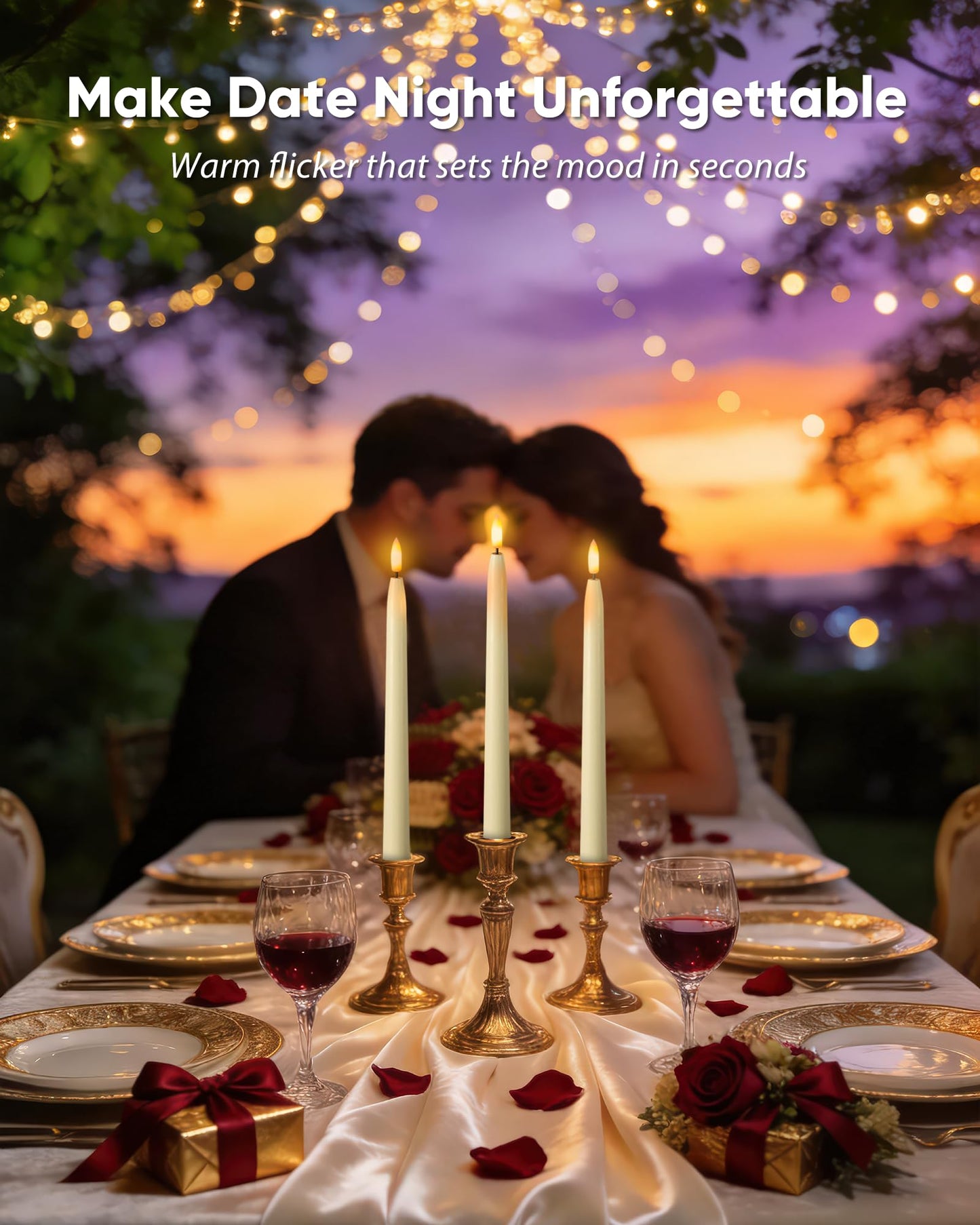 Homemory 11 inches Waxy Flameless Taper Candles with Remote Timer Dimmer, 12 Pcs Battery Operated Taper Candles with Flickering Flame, Ivory LED Candlesticks for Wedding, Christmas Indoor Decoration