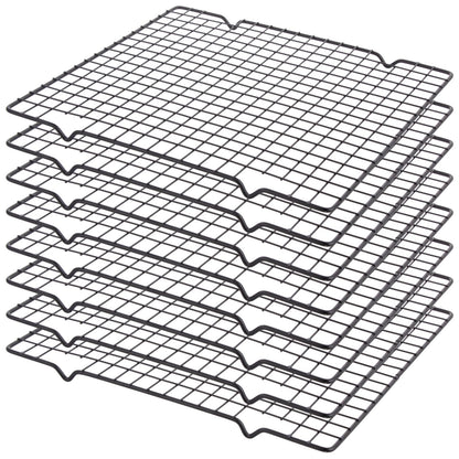 DAJAVE 8 Pack Cooling Racks for Cooking and Baking, 10x11 Inch Wire Rack Baking Rack, Heavy Duty Baking Rack For Oven Cooking, Roasting, Grilling Drying(Black)