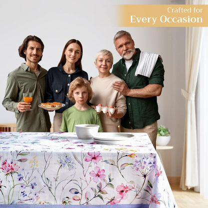 Maison d' Hermine Table Cloth Rectangle Table 100% Cotton 70 x 120 Inches Tablecloth Reusable Decorative for Dining Kitchen Room Farmhouse Home Gifts for Mothers Day Spring Summer - Summer Floral