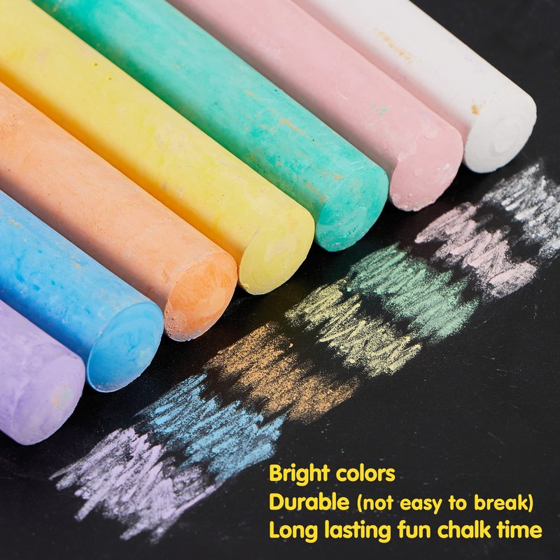 JOYIN 160 PCS Sidewalk Chalks Set-16 Colors Non-Toxic Washable Jumbo Chalk for Outdoor Art Play, Painting on Chalkboard, Blackboard and Playground