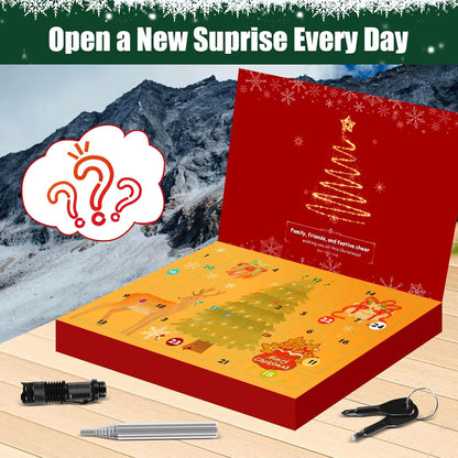 Survival Advent Calendar 2025 - 24 Days of Outdoor Gear & Gadgets for Men and Teens | Perfect Christmas Countdown Gift