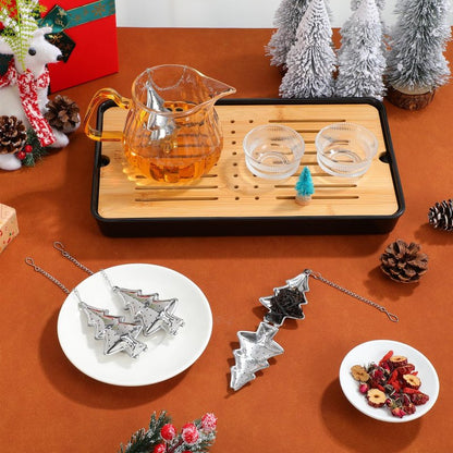 Abaodam Stainless Steel Tea Infuser Tree Shape 6-Pack Loose Leaf Tea Strainers Filters for Home Office Brewing Accessories