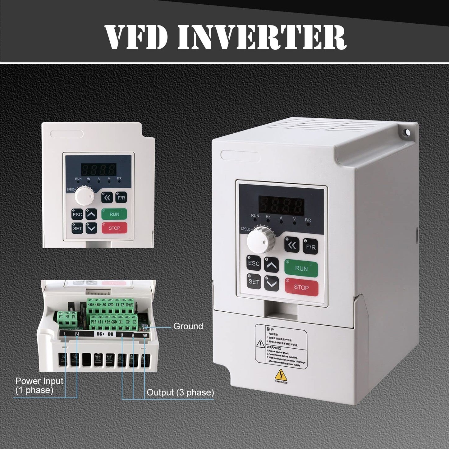 CNC Spindle Motor Kits, 110V 1.5KW Air Cooled Spindle CNC Spindle +110V 1.5KW VFD+Φ65mm Clamp Mount +Collet Set ER11+ Wires+ Wrenches for CNC Router Machine