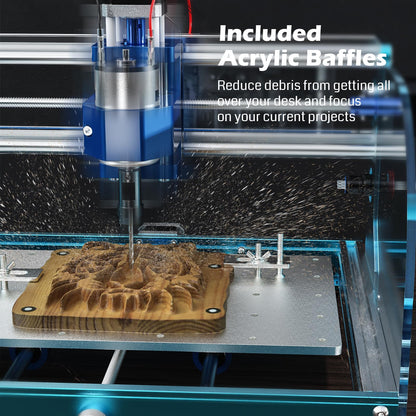 SainSmart Genmitsu 3018-PROVer V2 CNC Router Machine for Beginner, Mini Milling Engraver Kit with Z-Probe, Limit Switches, E-Stop, Ideal for Wood, Acrylic, MDF, Plastic (Without Offline Controller)