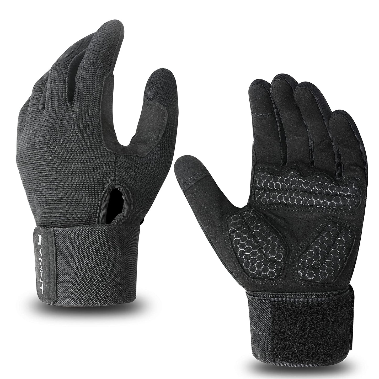 Full Fingers Workout Gloves for Women & Men - Gym Gloves with Extra Grip Foam Padding & Anti-Slip for Fitness, Training & Cycling