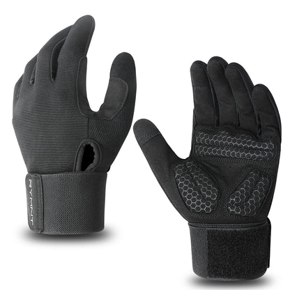 Full Fingers Workout Gloves for Women & Men - Gym Gloves with Extra Grip Foam Padding & Anti-Slip for Fitness, Training & Cycling