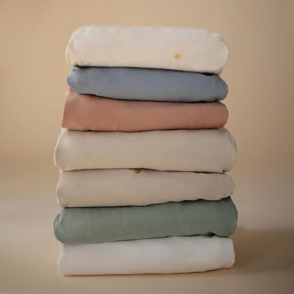 mushie Stretchy & Soft Bassinet Crib Sheet | Fitted 16" x 30" (Sun)