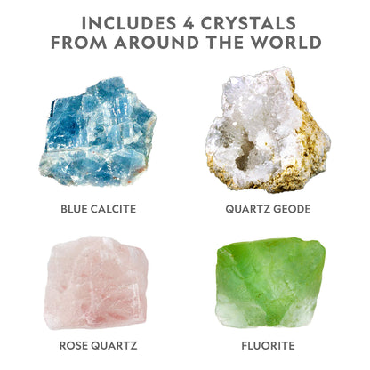 National Geographic Mega Crystal Growing Kit - Grow 6 Crystals with Light-Up Stand, Science Gifts for Kids 8-12