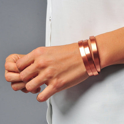 Earth Therapy - The Original 100% Pure Copper Minimalist Bracelet with Ultra Strength Magnets - 3 Cuff Value Set - Unisex - Adjustable