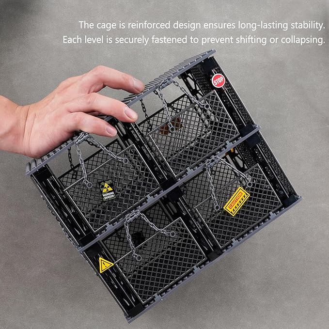 Military Base Cage Animals Accessories: Military Police Jail Chain Building Block SetsJurassic Dinosaur Cage Fence Rope Bricks Parts and Pieces Toys (1PCS)