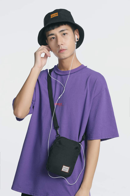 Small Crossbody Shoulder Bag for Men, Mini Messenger Bag for Cell Phone Travel Outdoor Hiking , Neck Pouch Passport Wallet with Adjustable and Removable Strap
