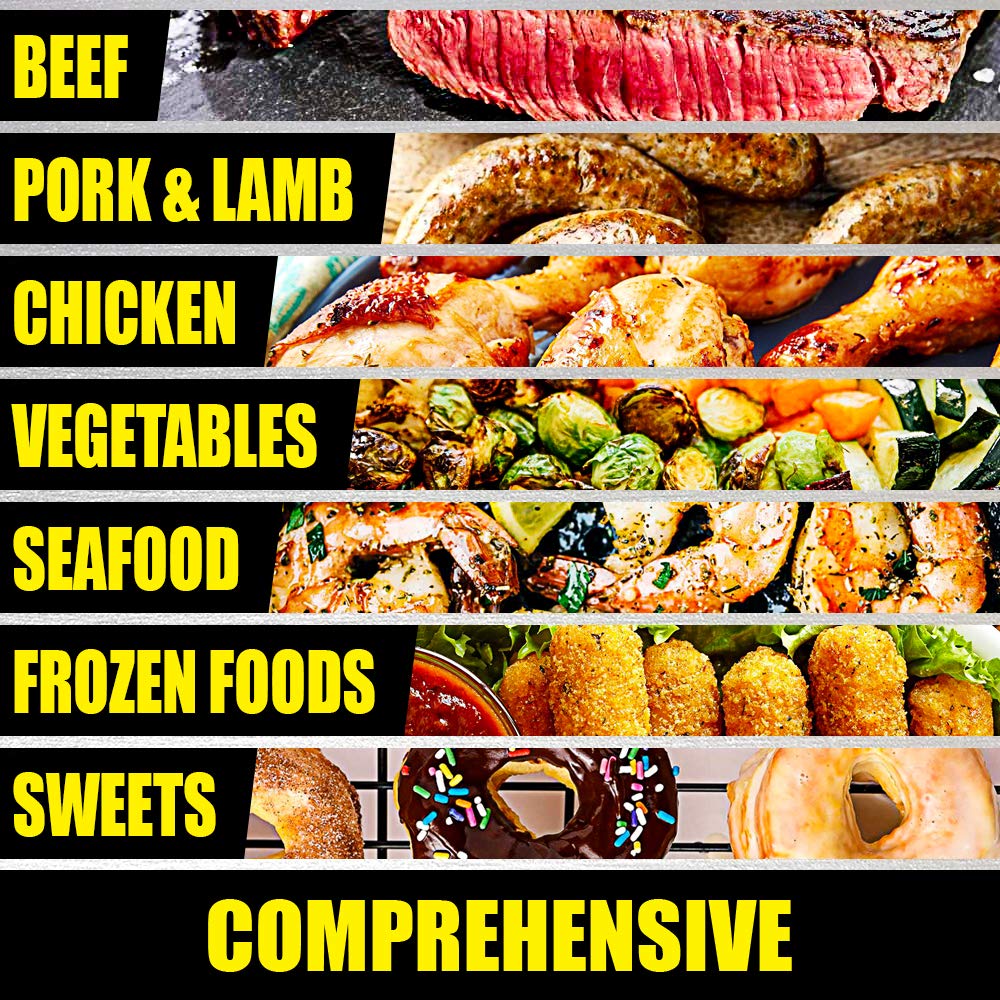 Air Fryer Magnetic Cheat Sheet - Large Print Easy to Read Airfryer Accessory - Air Fryer Cooking Times Chart Magnet, Airfry Cookbook Guide, Kitchen Cheat Sheet, Airfryer Oven Accessories 2025 (Red)