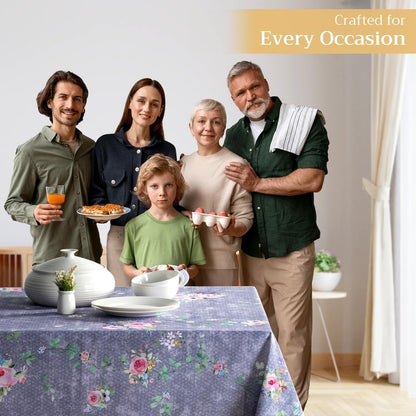 Maison d' Hermine Table Cloth Rectangle Table 100% Cotton 54 x 72 Inches Tablecloth Reusable Decorative for Dining Kitchen Gifts for Mothers Day Spring Summer - Sweet Rose Lavender - Country Garden