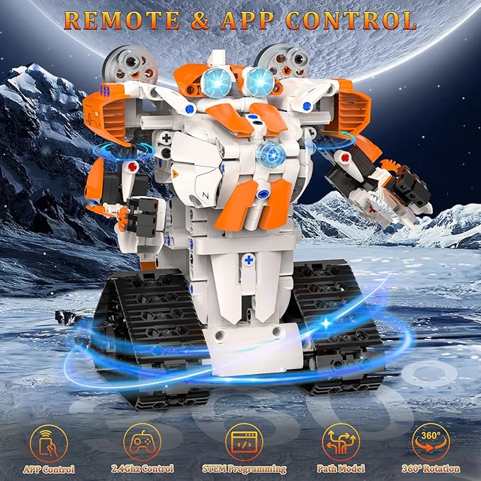 5in1 STEM Robot Building Toys for Kids Remote &amp APP Controlled Robot Car Tank STEM Building Kit for Kids Science Learning 689 Pcs DIY Building Blocks Set Gifts for Age 6 7 8 9 10 11 12+ Boys &am