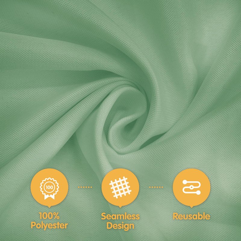 BRILLMAX 8 Pack Sage Green Tablecloths 60 x 102 Inch for 6ft Rectangle Tables - 150 GSM Polyester Fabric, 15" Standard Drop, Water, Stain & Wrinkle Resistant Cloth Cover for Wedding Dining Buffet