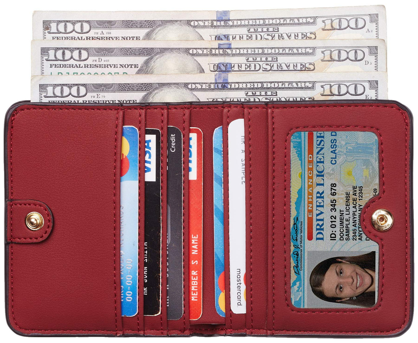Toughergun Wallet Women Rfid Blocking Small Compact Bifold Luxury Leather Pocket Wallet Ladies Mini Purse with ID Window