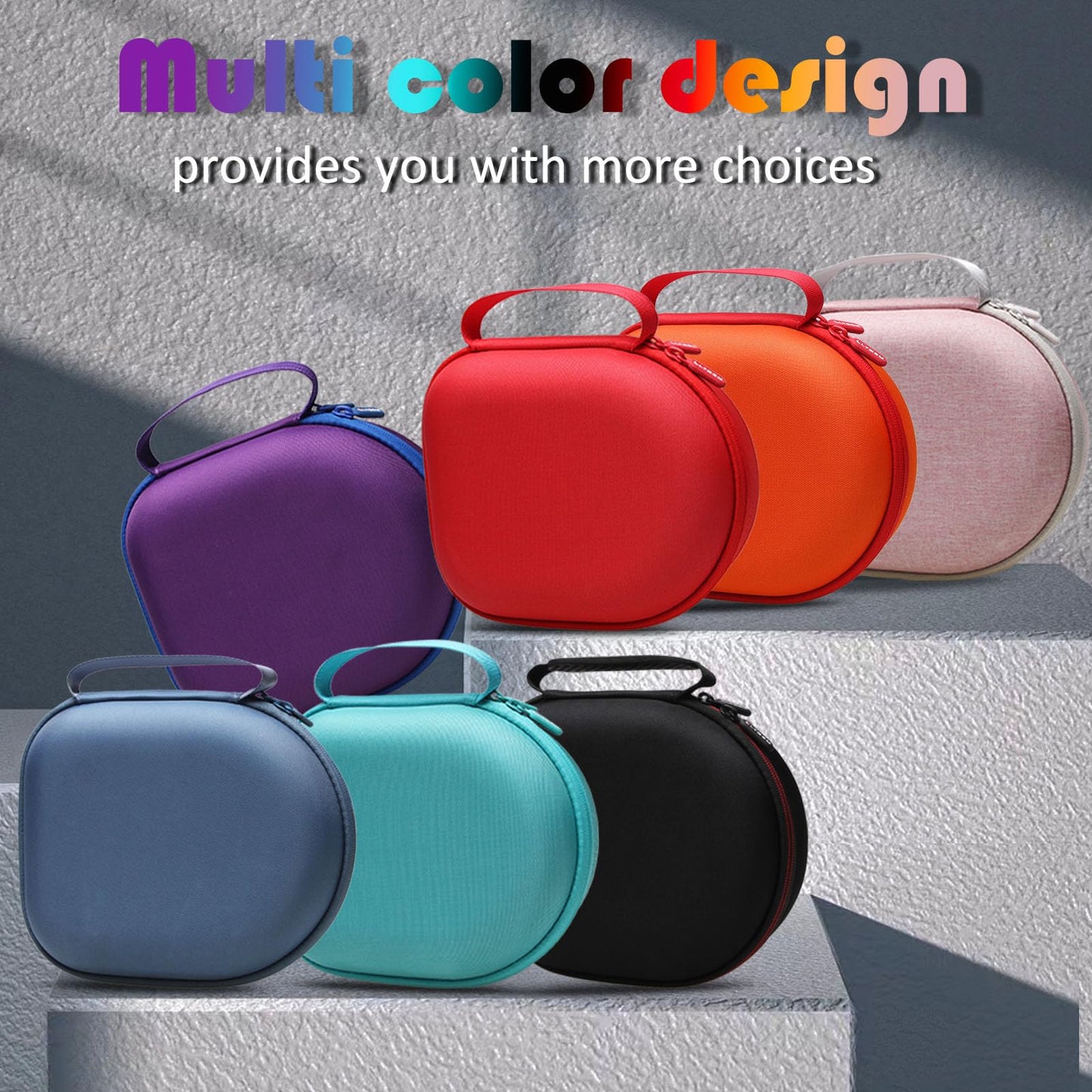 Headphone Headset Case Compatible with JBL, Beats, Sony, Soundcore Anker, Raycon, TOZO, SteelSeries, Logitech, Jabra, Bose, Audio-Technica, Sennheiser Headphones, Black+Grey