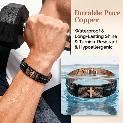 JEROOT Men's 99.99% Pure Copper Magnetic Bracelet, 3500 Gauss Magnets Adjustable with Sizing Tool
