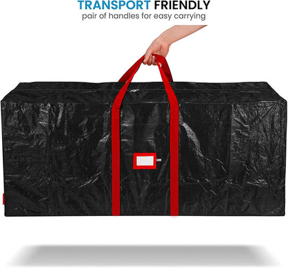 Zober Christmas Tree Storage Bag - Waterproof & Durable for 7.5 Ft Artificial Trees - Black with Label Slot