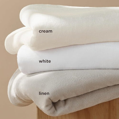 Bedsure GentleSoft Fleece Bed Blanket - Cozy Plush Microfiber Full Size White, 84x90 Inches