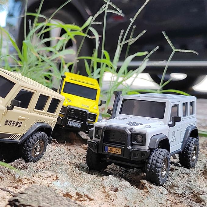 LDARC 1:43 Scale Mini RC Crawler RTR RC Rock Truck 4x4 2.4GHZ Hobby Grade Remote Control Car Model Vehicle RC Buggy Comes with a DIY Replaceable Body Shell(Lemon Yellow)