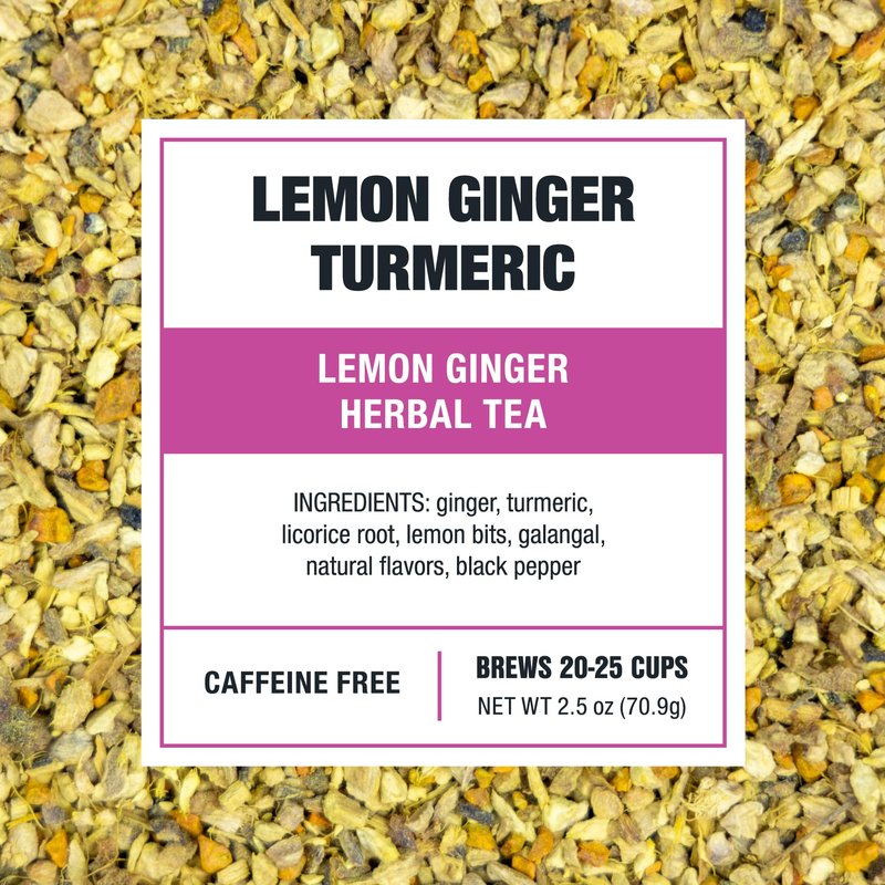 Tiesta Tea - Lemon Ginger Turmeric, Mother's Day Loose Leaf, Lemon Ginger Herbal Tea, Premium Blend, Non Caffeinated Herbal, Make Hot or Iced Brews Up to 25 Cups, 2.5 Ounce Resealable Pouch