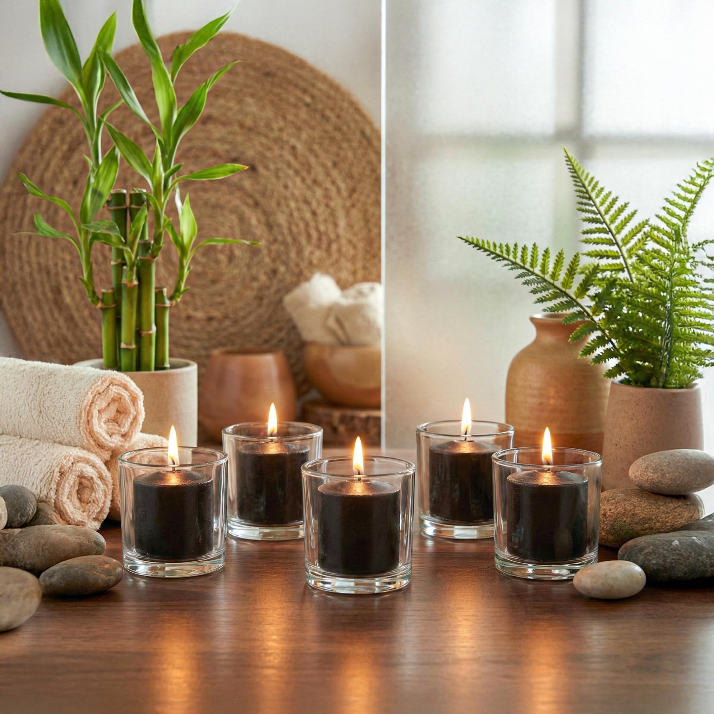 Royal Imports Votive Candles Unscented Candles for Wedding Centerpieces Black, Pack of 72 Dripless Wax for Parties, Aromatherapy, Devotional, Home Décor, Spas & Holiday Gifts