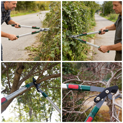 GARTOL 2-Inch Cutting Capacity Bypass Loppers, 26-33" Extendable Tree Branch Cutter, Professional Gear-Driven Labor-Saving Heavy Duty Pruners, Carbon Steel Teflon Blade & Lightweight Aluminum Handles