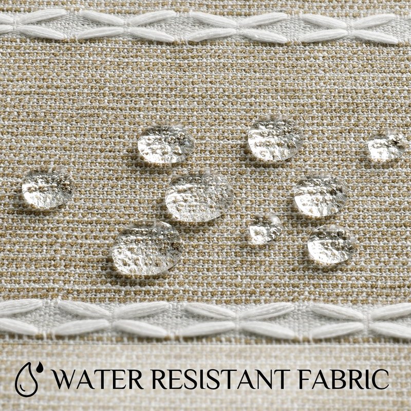 Softalker Outdoor Tablecloth Rectangle, Waterproof Linen Cotton Farmhouse Table Cloths with Tassel, Heavy Weight Wrinkle Free Boho Table Cover for Picnic Camping Dining - 55 x 70 Inch, Coffee Lines
