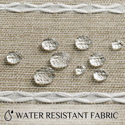 Softalker Outdoor Tablecloth Rectangle, Waterproof Linen Cotton Farmhouse Table Cloths with Tassel, Heavy Weight Wrinkle Free Boho Table Cover for Picnic Camping Dining - 55 x 70 Inch, Coffee Lines