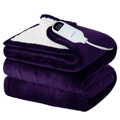 Bedsure Electric Blanket King Size - Dual Control Heated Blanket King Size, Fast Heating with 10 Time Settings & 10 Heat Settings, Warm Gift for Grandma (100x90 inches, Grey)
