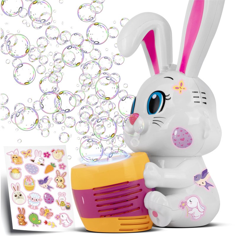 ArtCreativity Bunny Bubble Machine for Toddlers - Bunny Rabbit Bubble Blower Machine Toy for Kids with Refill Solutions, Music, & Batteries - Animal Party Favors and Activities for Girls and Boys