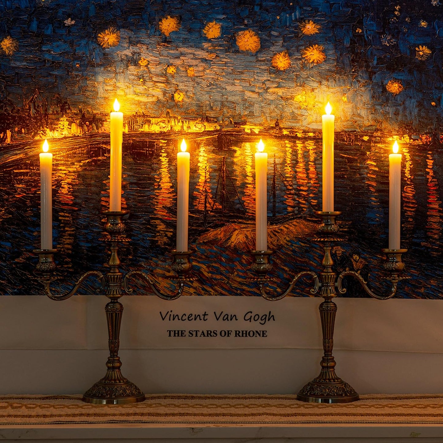 Homemory 24 Pcs Real Wax Flameless Taper Candles with Remote Timer and Dimmer, Battery Operated Candlesticks with Flickering Light, White Window Candles, 9.6 Inches for for Wedding Home Decor