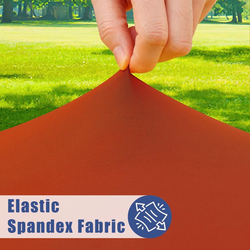 Moosfor Round Spandex Tablecloth, Elastic Fitted Waterproof Tablecloths for 18"-24" Tables, Stretch Washable Picnic Table Cover for Camping, Dining, Indoor and Outdoor, Rust