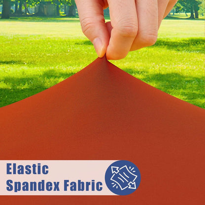 Moosfor Round Spandex Tablecloth, Elastic Fitted Waterproof Tablecloths for 18"-24" Tables, Stretch Washable Picnic Table Cover for Camping, Dining, Indoor and Outdoor, Rust