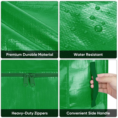 BALEINE 6-Pack Oversized Moving Bags with Reinforced Handles, Heavy-Duty Storage Tote for Clothes, Moving Supplies (Light Green, 6-Pack)