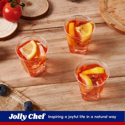 JOLLY CHEF 300 Pack 2 oz Plastic Shot Glasses,2 oz Clear Disposable Plastic Cups Heavy-duty Party Glasses, Disposable Cups for Wedding, Thanksgiving, Christmas, Halloween Party