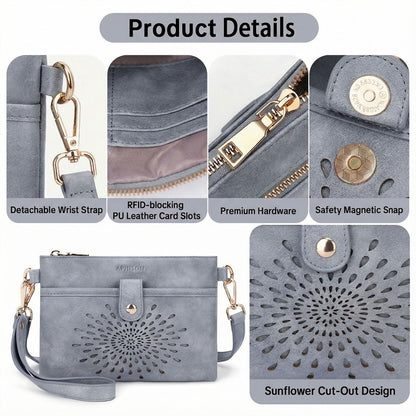 APHISON Wristlet Wallets Clutch Purses Small Crossbody Bags For Women, Cell Phone Wallet Purse RFID Wallet Women