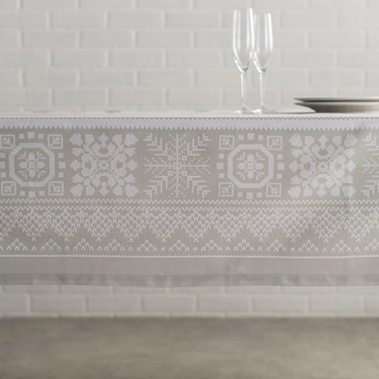 Maison d' Hermine Table Cloth Square Table 100% Cotton 54 x 54 Inches Fall Tablecloth Reusable Everyday Use for Thanksgiving Christmas Decorations Dining Farmhouse Party (Cozy Christmas)