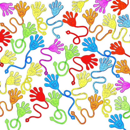 JOYIN 240Pcs Glitter Sticky Hands Party Favors, Party Favors Set for Kids, Holiday Traditions, Classroom Treasure Box Carnival Prizes Bulk Pinata Stuff Mini Toys, Goodie Bags