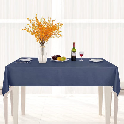 sancua 100% Waterproof Rectangle PVC Tablecloth - 54 x 54 Inch - Oil Proof Spill Proof Vinyl Table Cloth, Wipe Clean Table Cover for Dining Tables, Buffet Parties and Camping, Greyish Blue