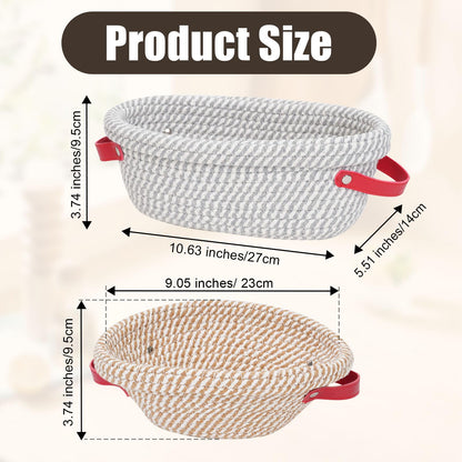 zunmial Banneton Bread Proofing Basket,9/10inch Round & Oval Cotton Rope Sourdough Proofing Basket with Liners & Covers,for Bread Making Baking Fermentation (2 Pack)