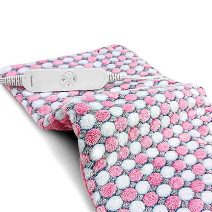 XL Full Weighted Heating Pad for Back Pain, Cramps, Relief - - 2.3lb Large Electric Heat Pad for Neck and Shoulders - Hot Heated Pad with Auto Shut Off, Stay on- (XL 12"x24" Pink) - PYQ0F