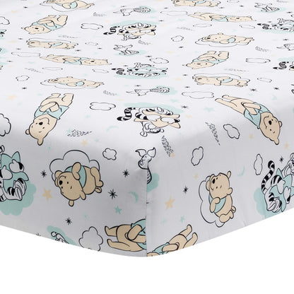 Lambs & Ivy Disney Baby Winnie The Pooh Hugs White Fitted Crib Sheet