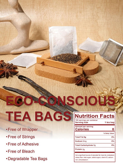 TeeLux Vanilla Decaf Chai Tea Bags, Decaffeinated Black Tea with Cinnamon, Ginger, Cardamom, Natural Vanilla Flavor, Full-bodied & Spicy Flavor, 100 Count